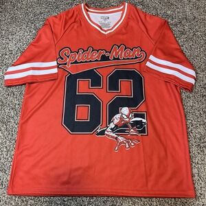 Marvel Spider-Man Jersey Shirt Mens Medium Red Protector of NYC 62 Baseball Mesh